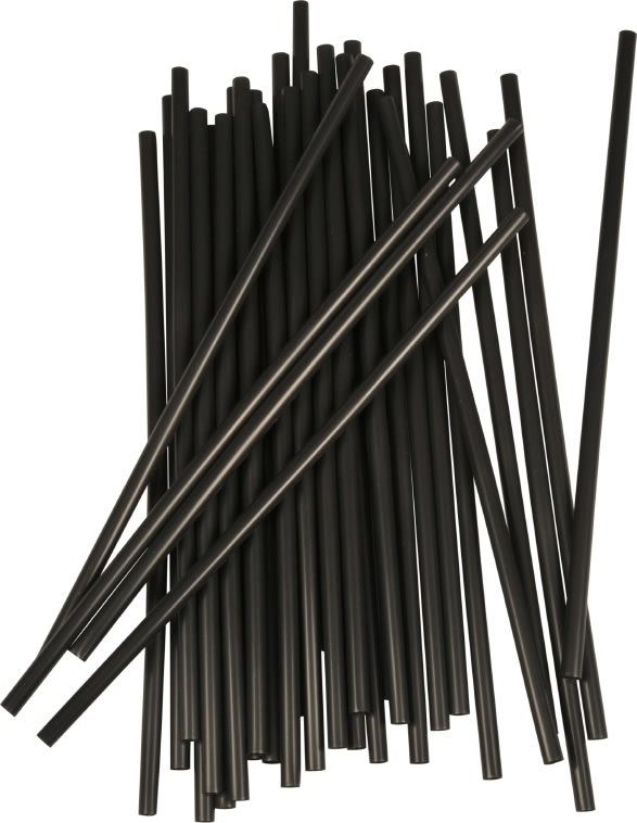 Sugerør, sort, 25 cm