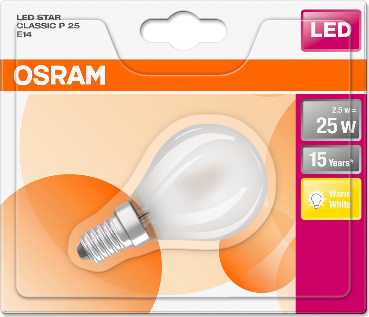 Osram Retro LED Kronepære mat E14, 3W=25W