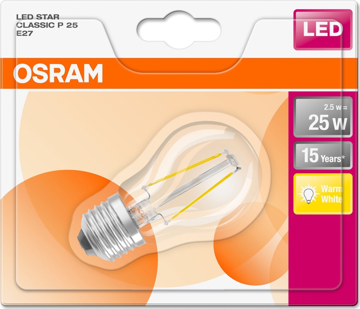 Osram Retro LED Kronepære klar E27, 2W=25W