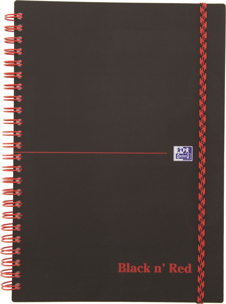 Oxford Black n'Red Spiralbog | A5 | Linjeret