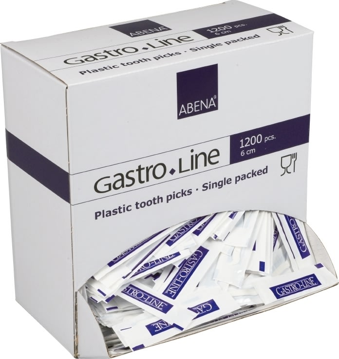Tandstikker, Enkeltindpakket, Plast, 1200 stk.