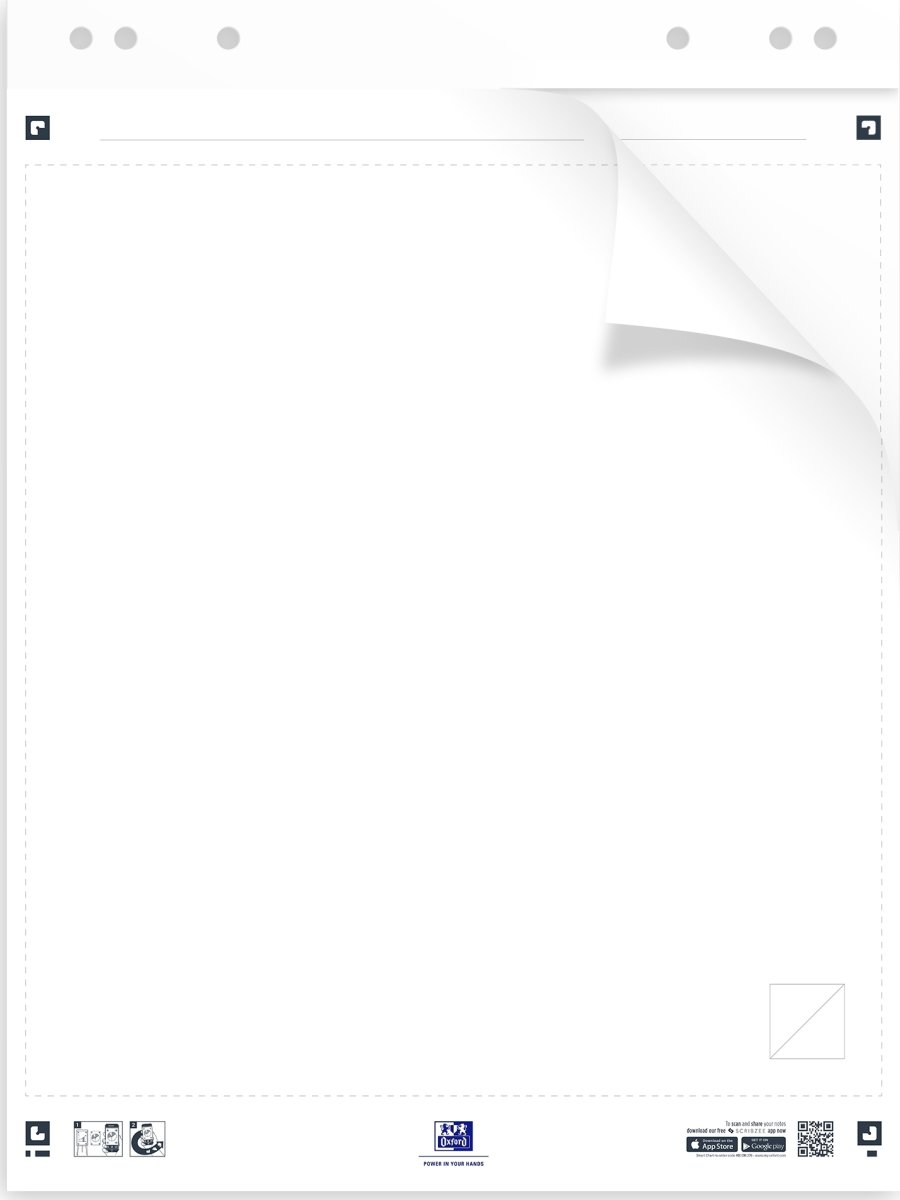 Oxford SC Flipoverpapir, blank, 65x80cm, 20ark