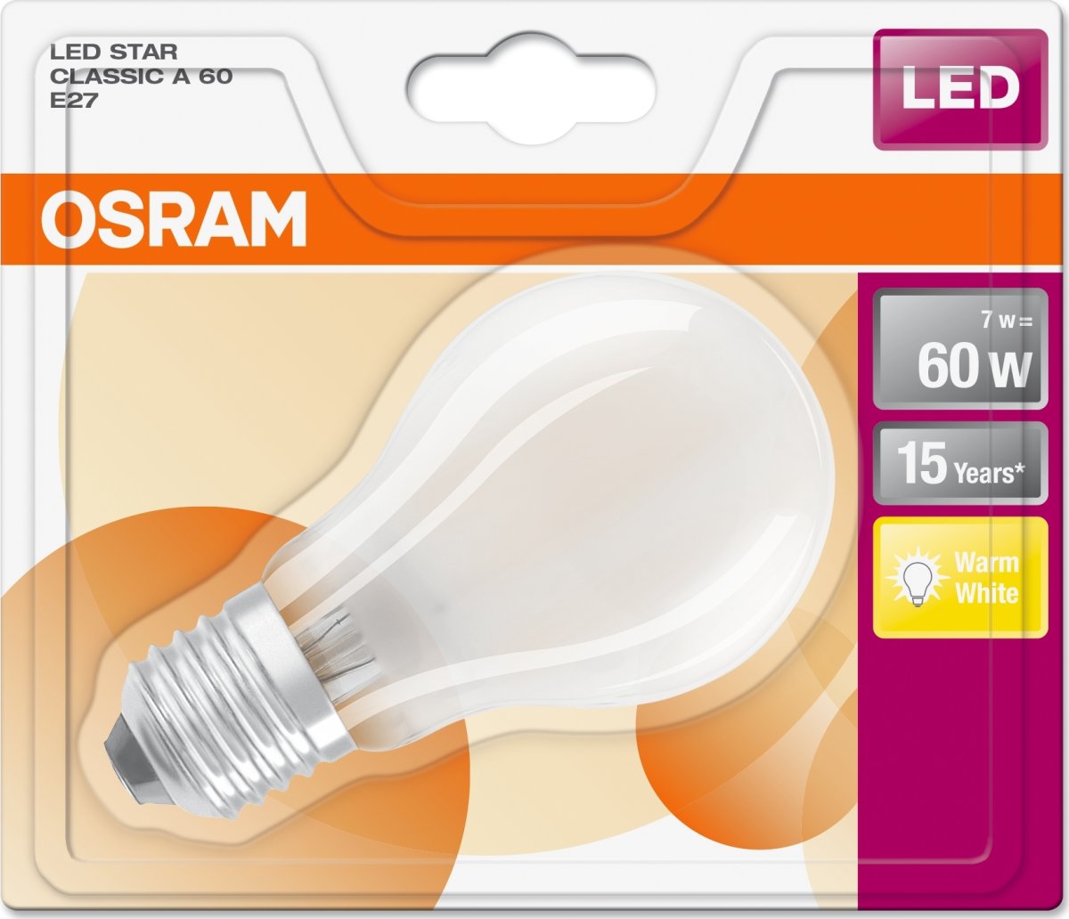 Osram Retro LED Standardpære mat E27, 8W=60W