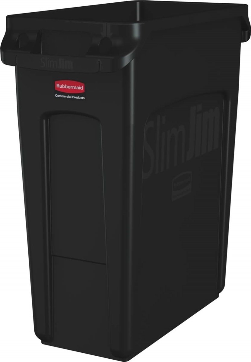 Rubbermaid Slim Jim affaldsbeholder, 60 l., Sort
