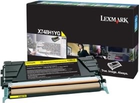 Lexmark X748 lasertoner(prebate), gul, 10000s