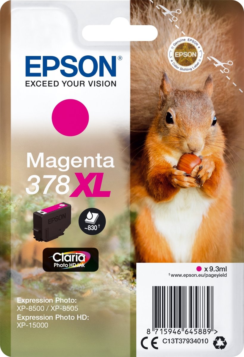 Epson T378 XL blækpaton, magenta