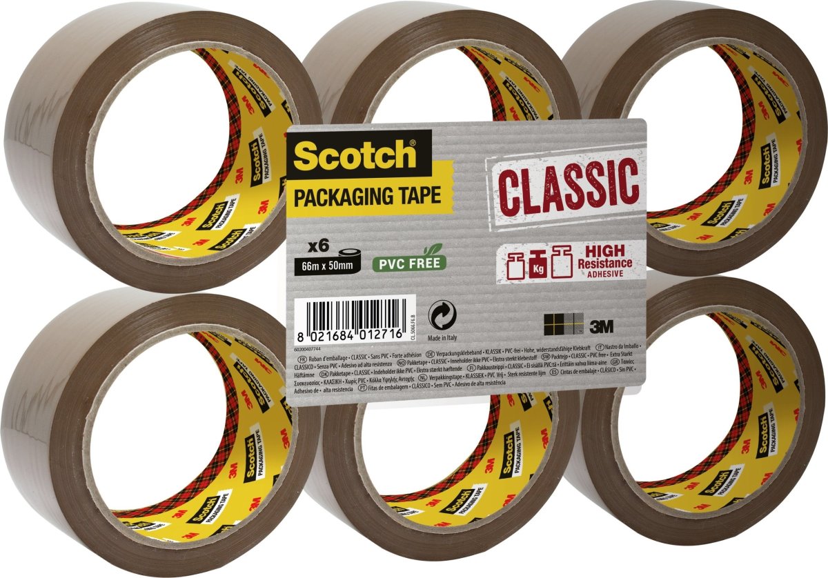 3M Scotch Pakketape | PP | 50mm x 66m | Brun