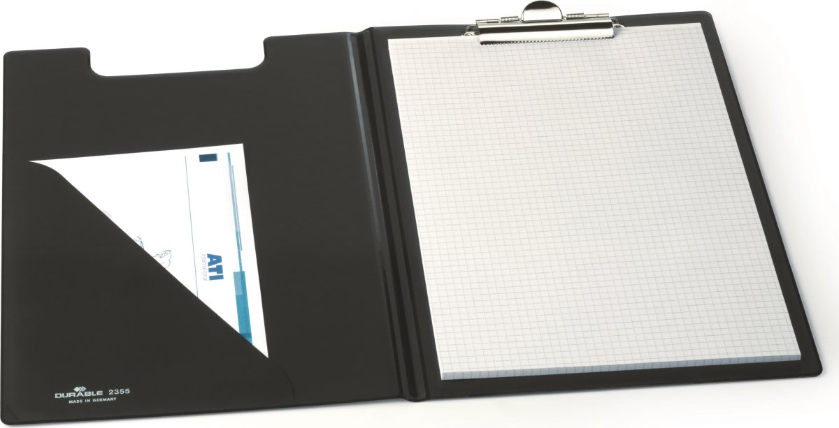 Durable Clipboard | A4 | Med omslag | Sort