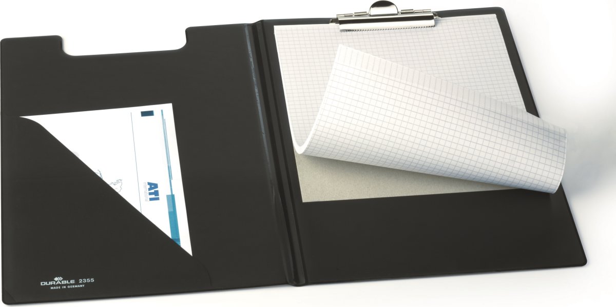Durable Clipboard | A4 | Med omslag | Sort