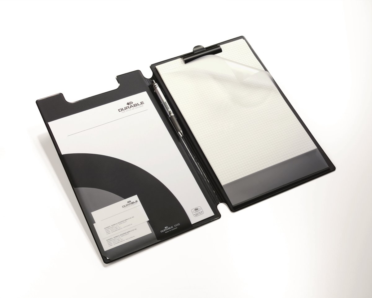 Durable Clipboard | A4+ | Med omslag | Sort