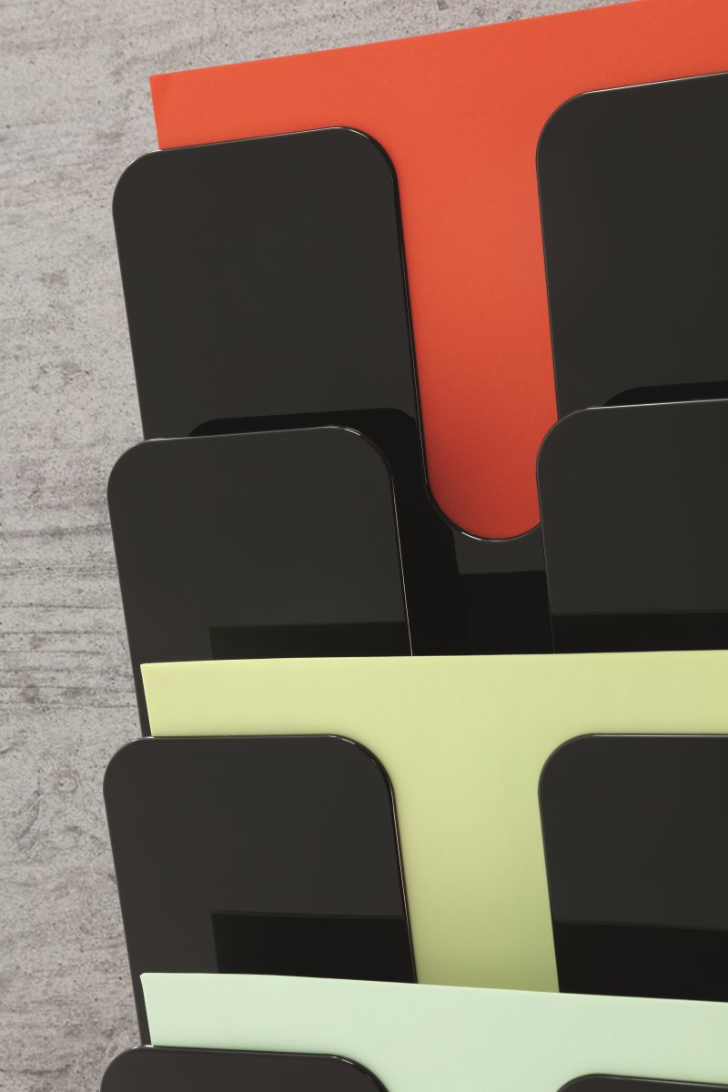 Durable FP Brochureholder | 6 | A4 højf. | Sort