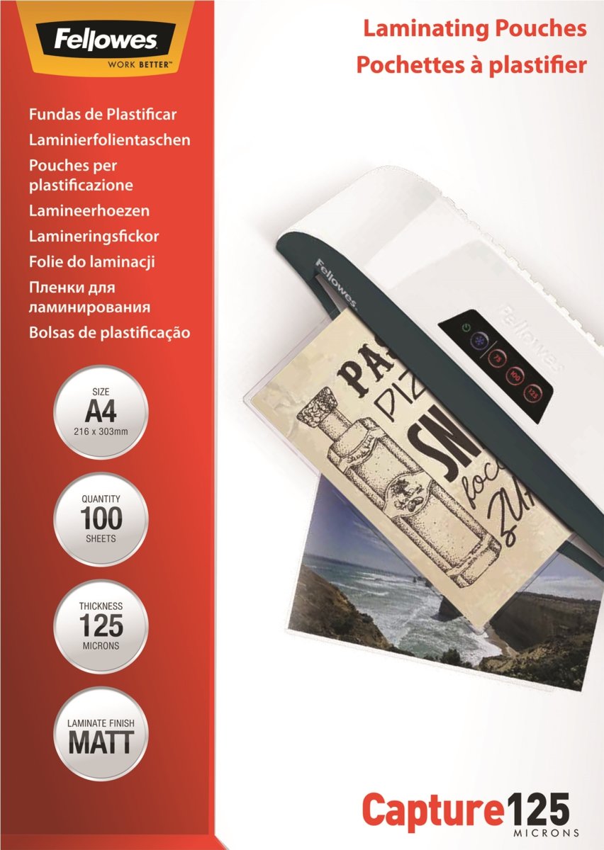 Fellowes Capture 125 mic A4 Lamineringslomme, mat