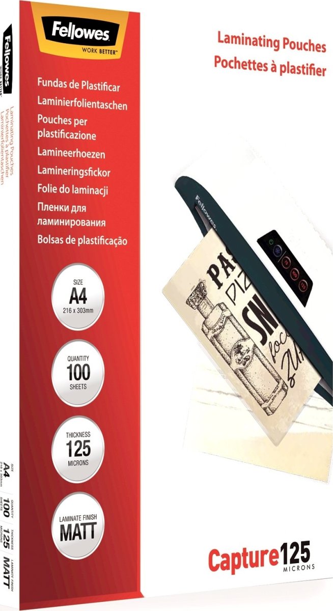 Fellowes Capture 125 mic A4 Lamineringslomme, mat