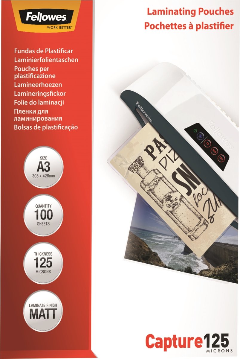Fellowes Capture 125 mic A3 Lamineringslomme, mat