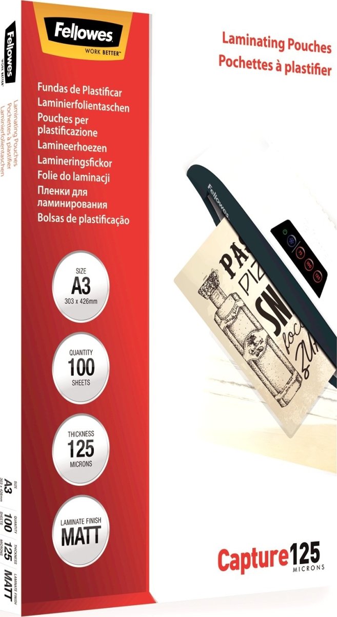 Fellowes Capture 125 mic A3 Lamineringslomme, mat