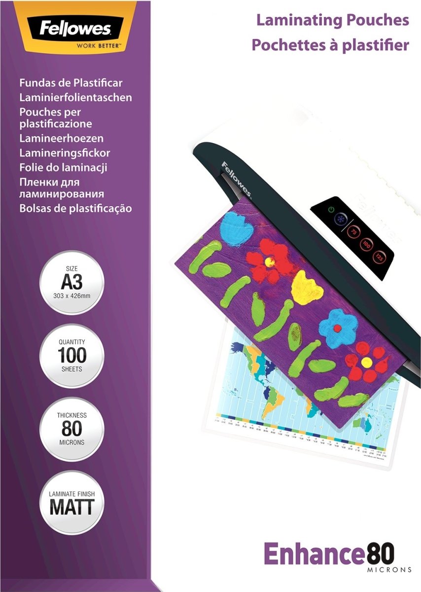 Fellowes Enhance 80 mic A3 lamineringslomme, mat