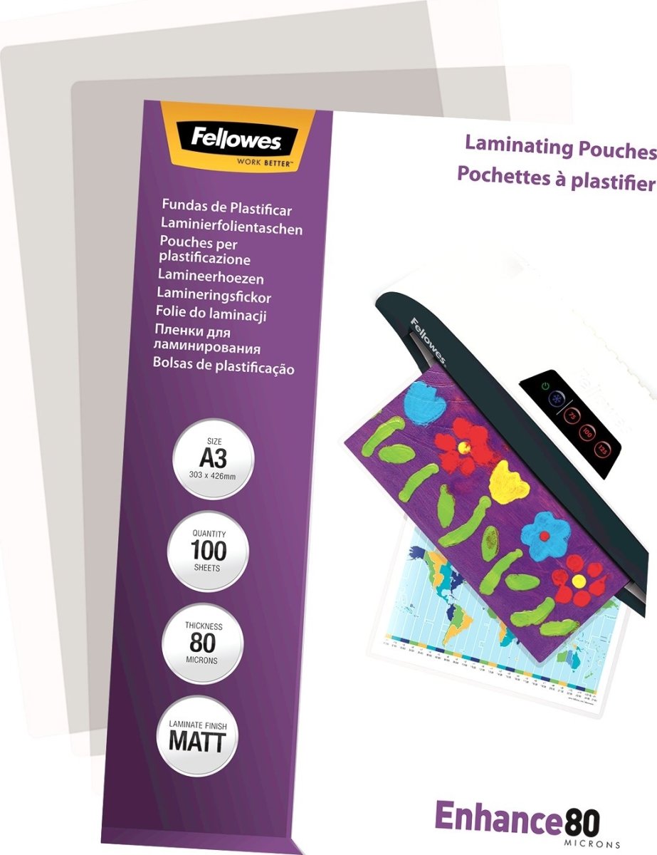 Fellowes Enhance 80 mic A3 lamineringslomme, mat