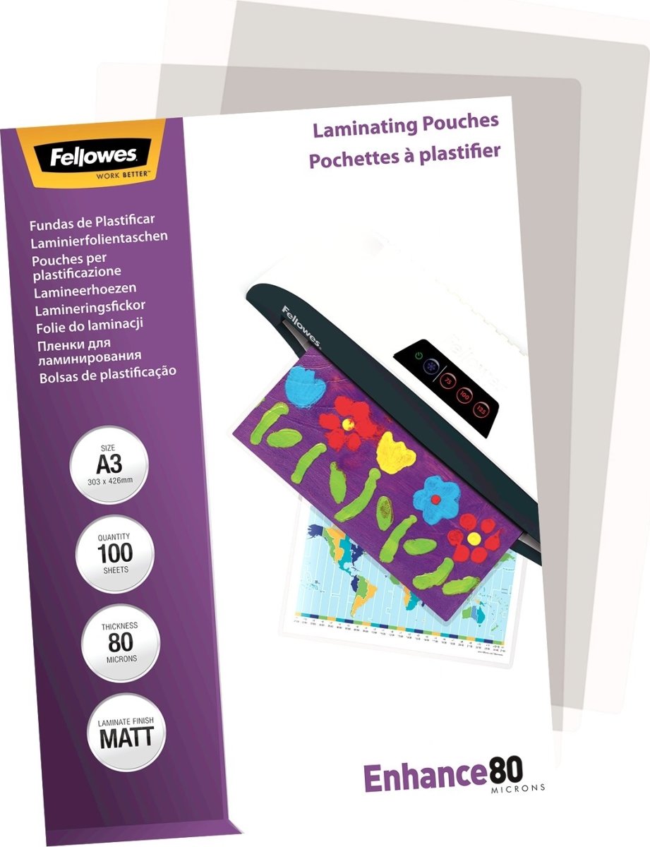 Fellowes Enhance 80 mic A3 lamineringslomme, mat