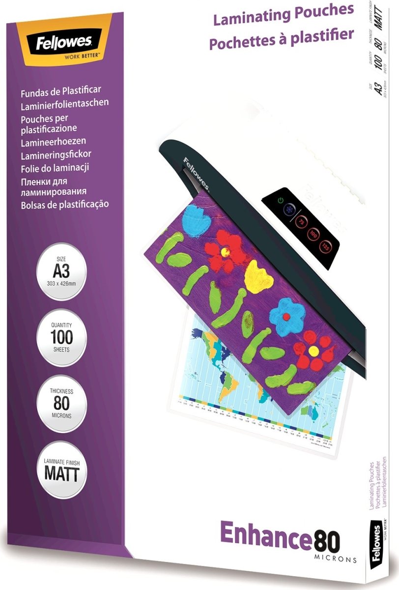 Fellowes Enhance 80 mic A3 lamineringslomme, mat