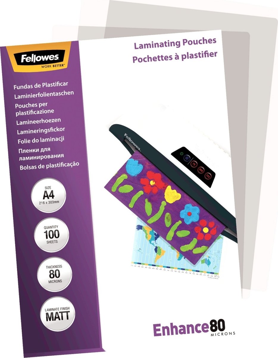 Fellowes Enhance 80 mic A4 Lamineringslomme, mat