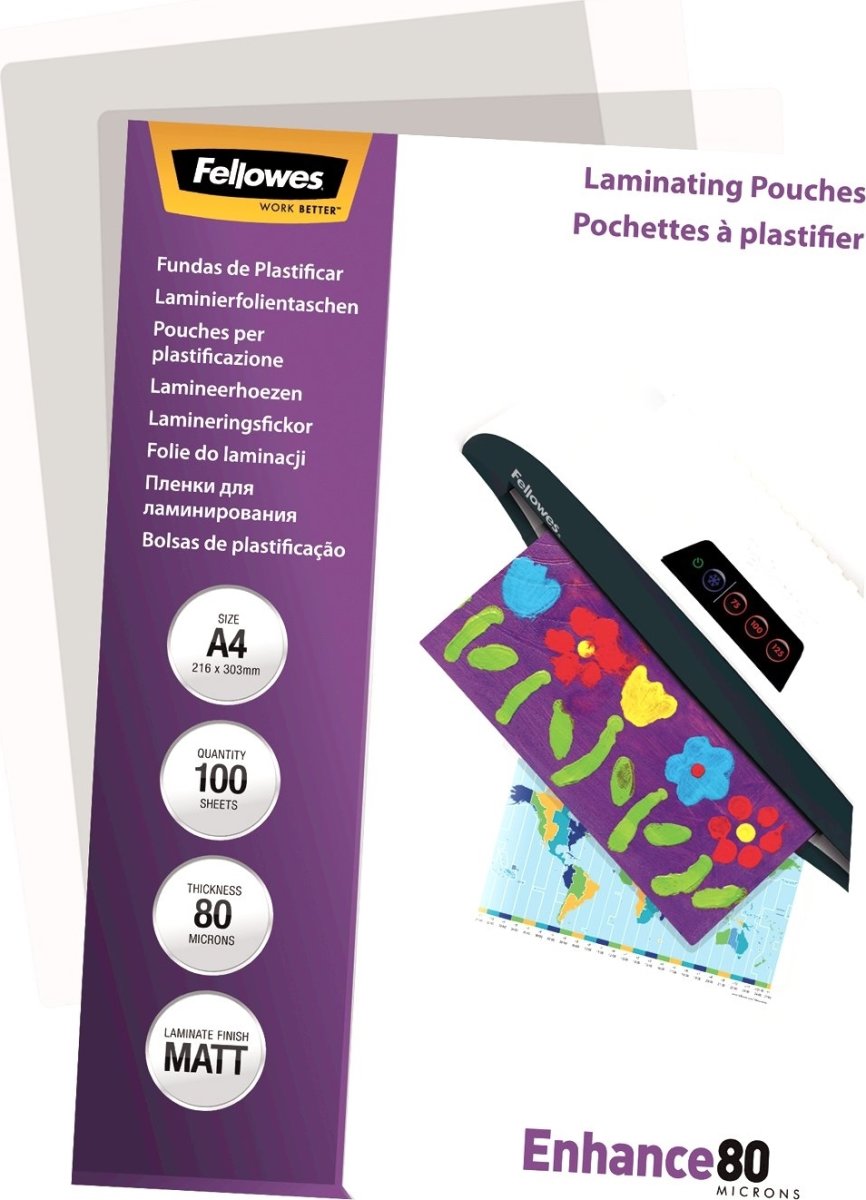 Fellowes Enhance 80 mic A4 Lamineringslomme, mat