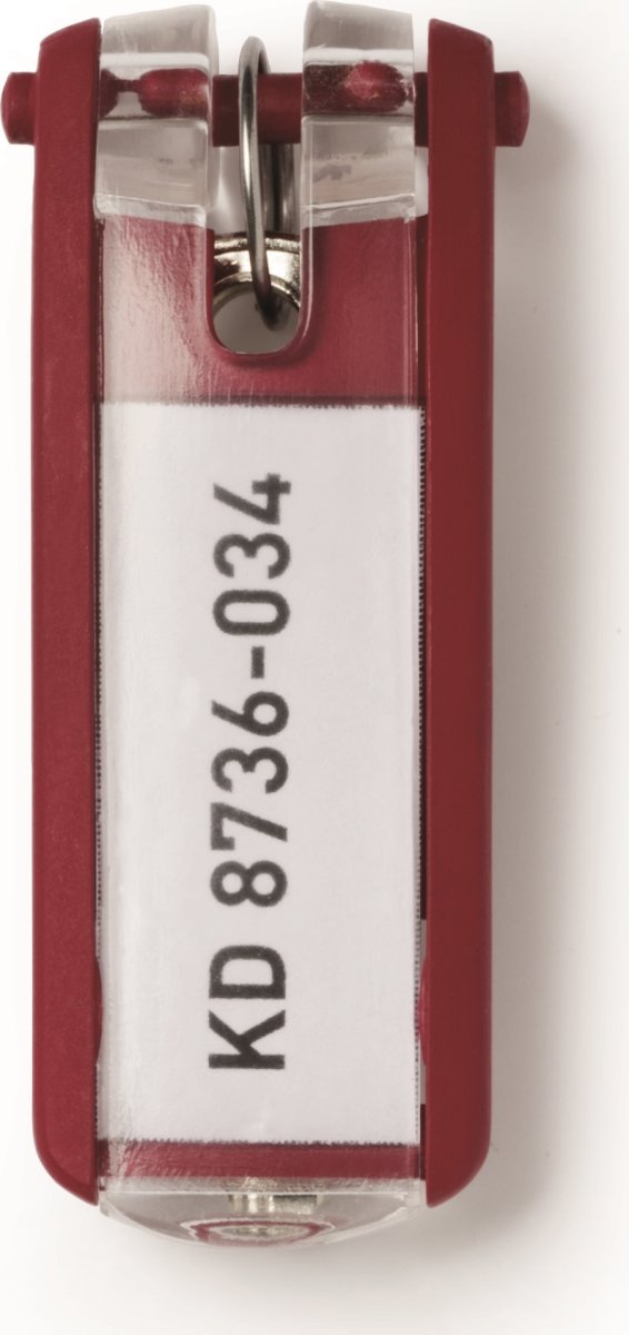 Durable Key Clip Nøglering/brik | Rød | 6 stk.