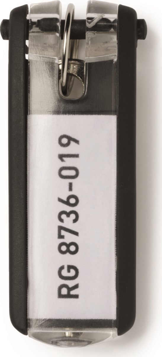 Durable Key Clip Nøglering/brik | Sort | 6 stk.
