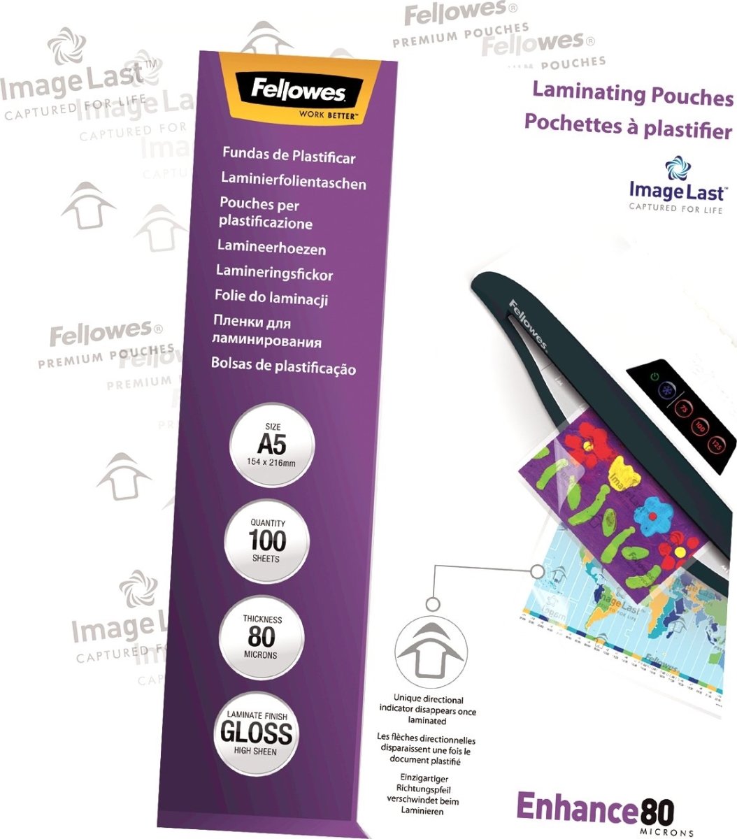 Fellowes Enhance 80 mic A5 Lamineringslomme, gloss