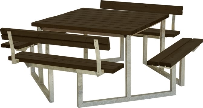 Plus Twist bord/bænkesæt, m/2 Ryglæn, Sort, 204 cm