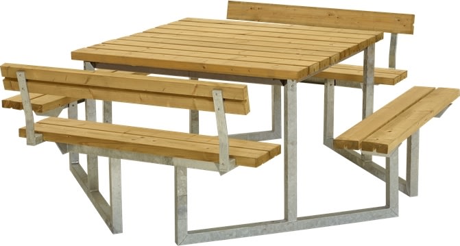 Plus Twist bord/bænkesæt m/2 Ryglæn, Lærk, 204 cm