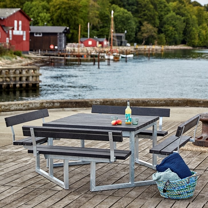 Plus Twist bord/bænkesæt m/4 Ryglæn, Plast, 227 cm
