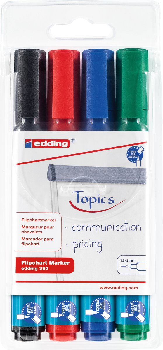 Edding 380 Flipover Marker | 4 farver