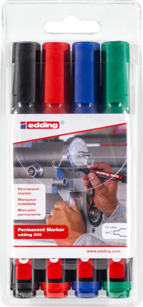 Edding 300 Permanent Marker | 4 farver