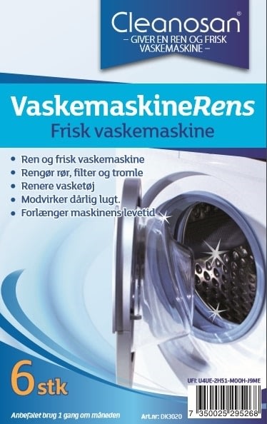 Cleanosan Rengøringstabs | Vaskemaskine | 6 tabs