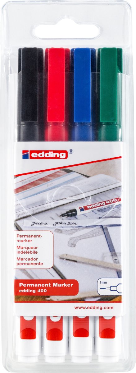 Edding 400 Permanent Marker | 4 farver