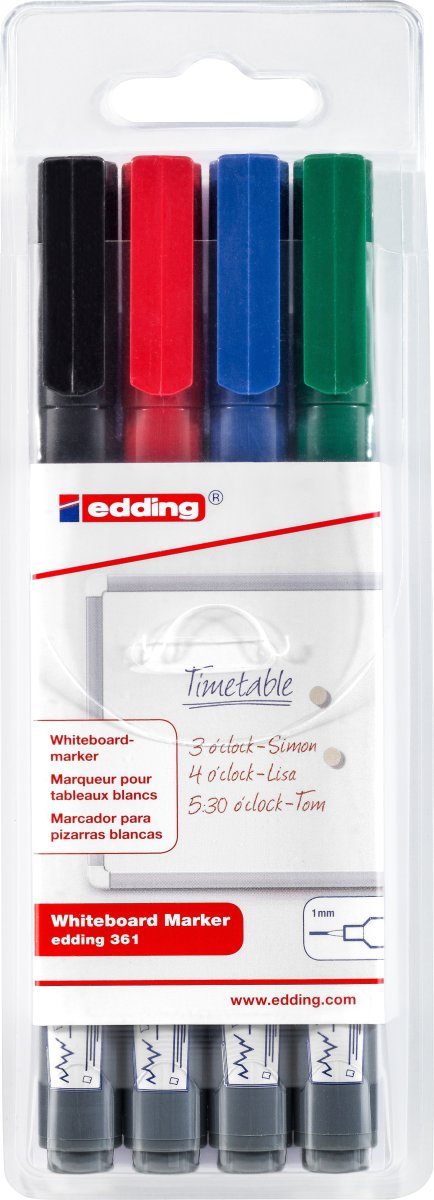 Edding 361 Whiteboard Marker | 4 farver