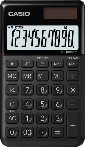 Casio SL-1000SC-BK bordregner, sort