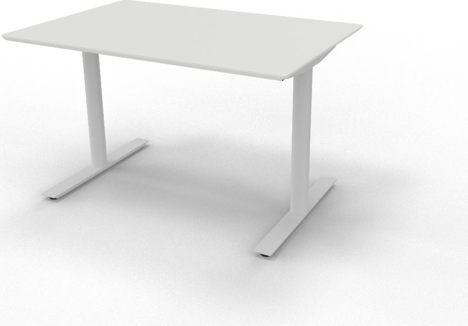 InLine hæve-/sænkebord, 120x80 cm, hvid/alu