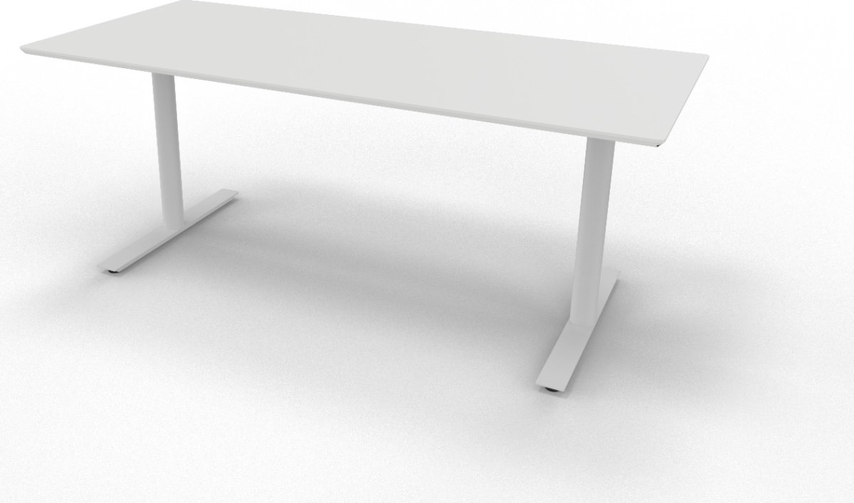 InLine hæve-/sænkebord, 180x80 cm, hvid/alu