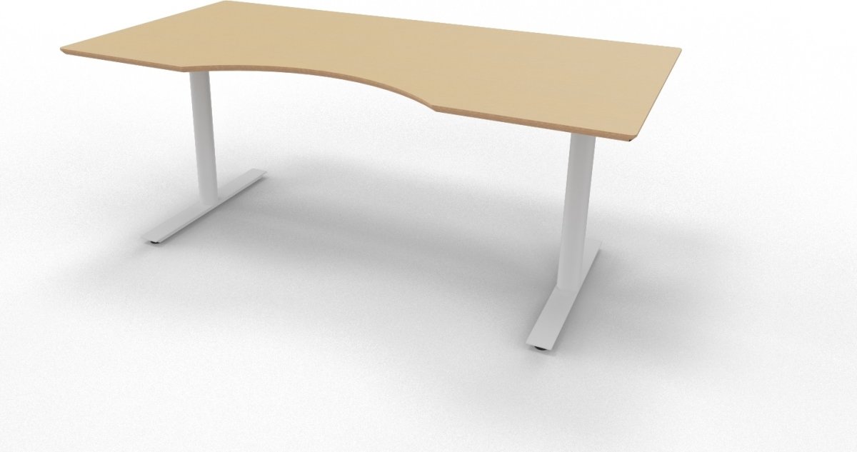 InLine hæve-/sænkebord, 180x90 cm, center, bøg/alu