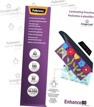 Fellowes Enhance 80 mic A3 Lamineringslomme, gloss