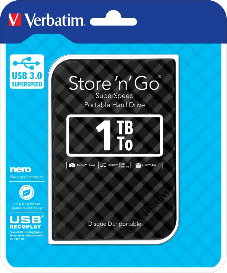 Verbatim Store 'N' Go 2,5" 1TB USB 3.0, sort