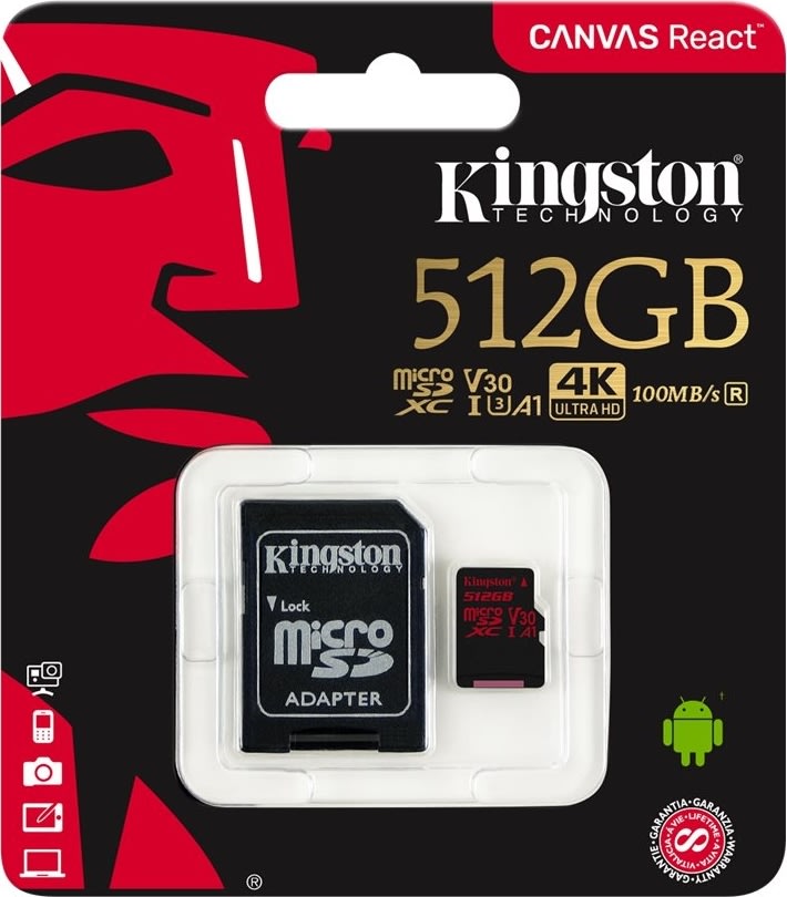 Kingston Canvas React 512GB microSDXC kort | Lomax