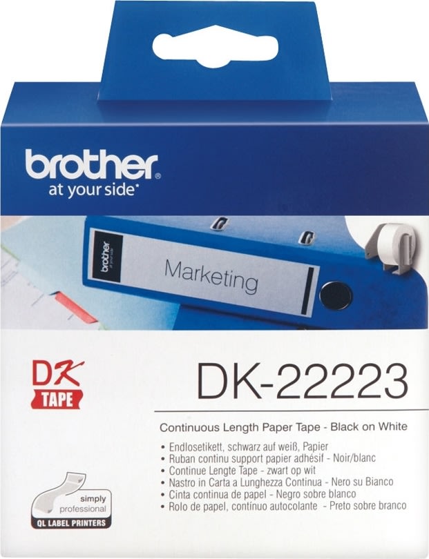 Brother DK22223 papirtape, 50mm, hvid
