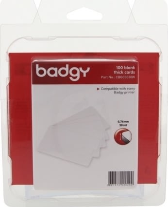Evolis Badgy blanke hvide plastkort, 100 stk.