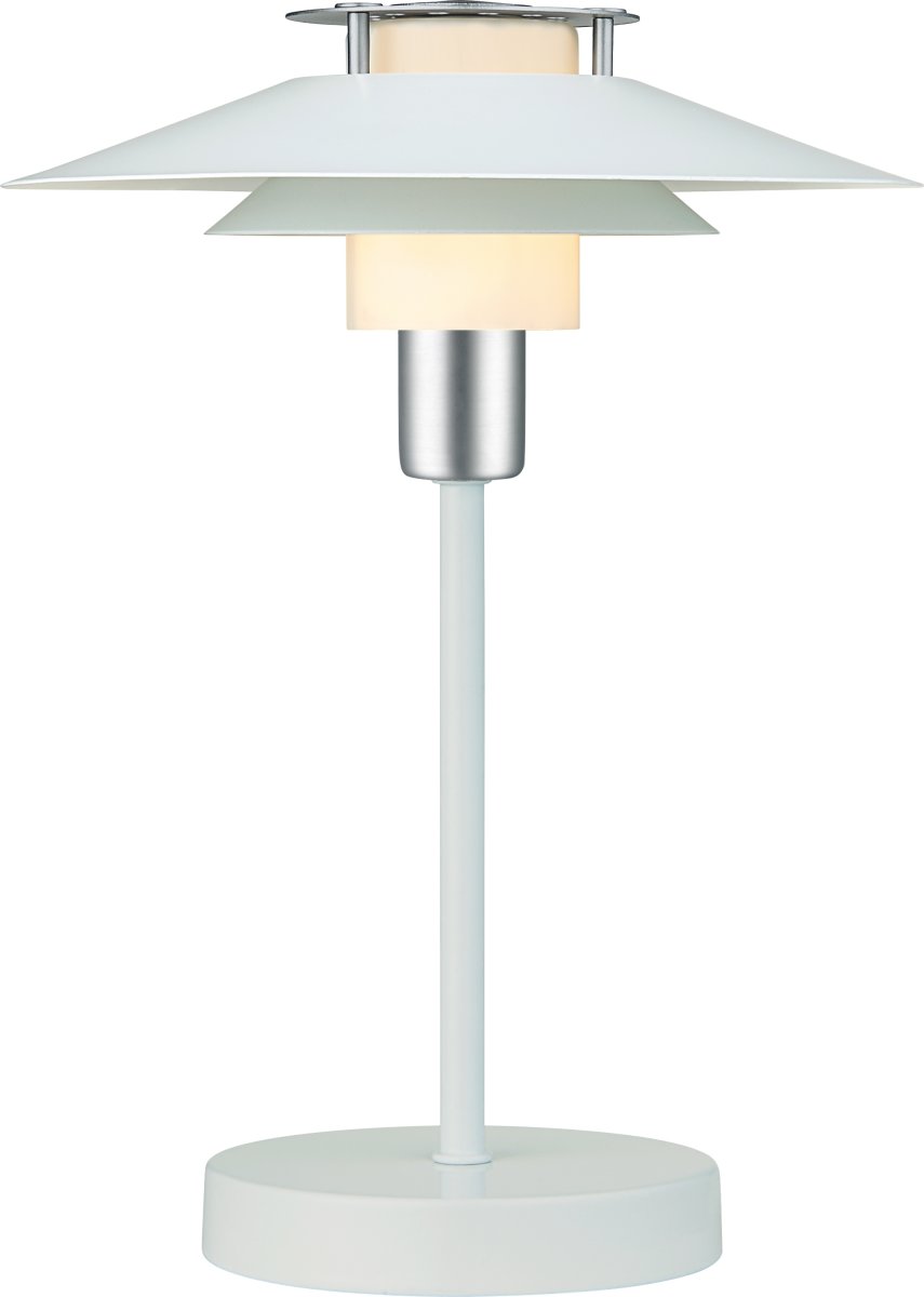 Rivoli Bordlampe, Ø24 cm, Hvid/Krom