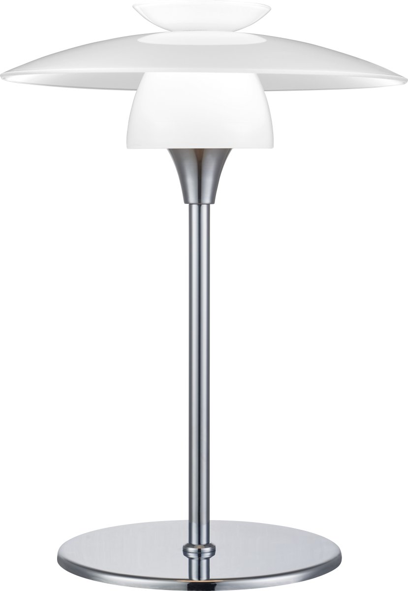 Scandinavia Bordlampe, Ø20 cm, Opal/Krom