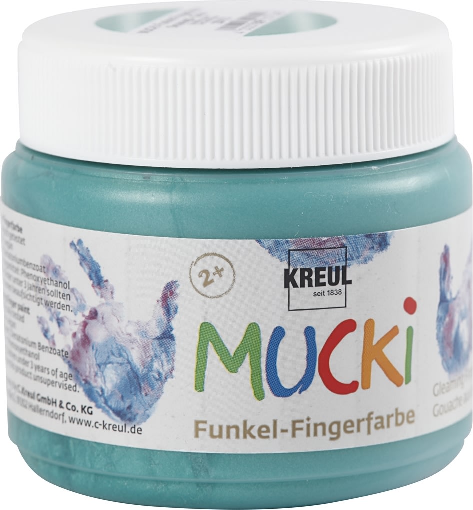 Mucki Fingermaling, 150 ml, metallic, grøn