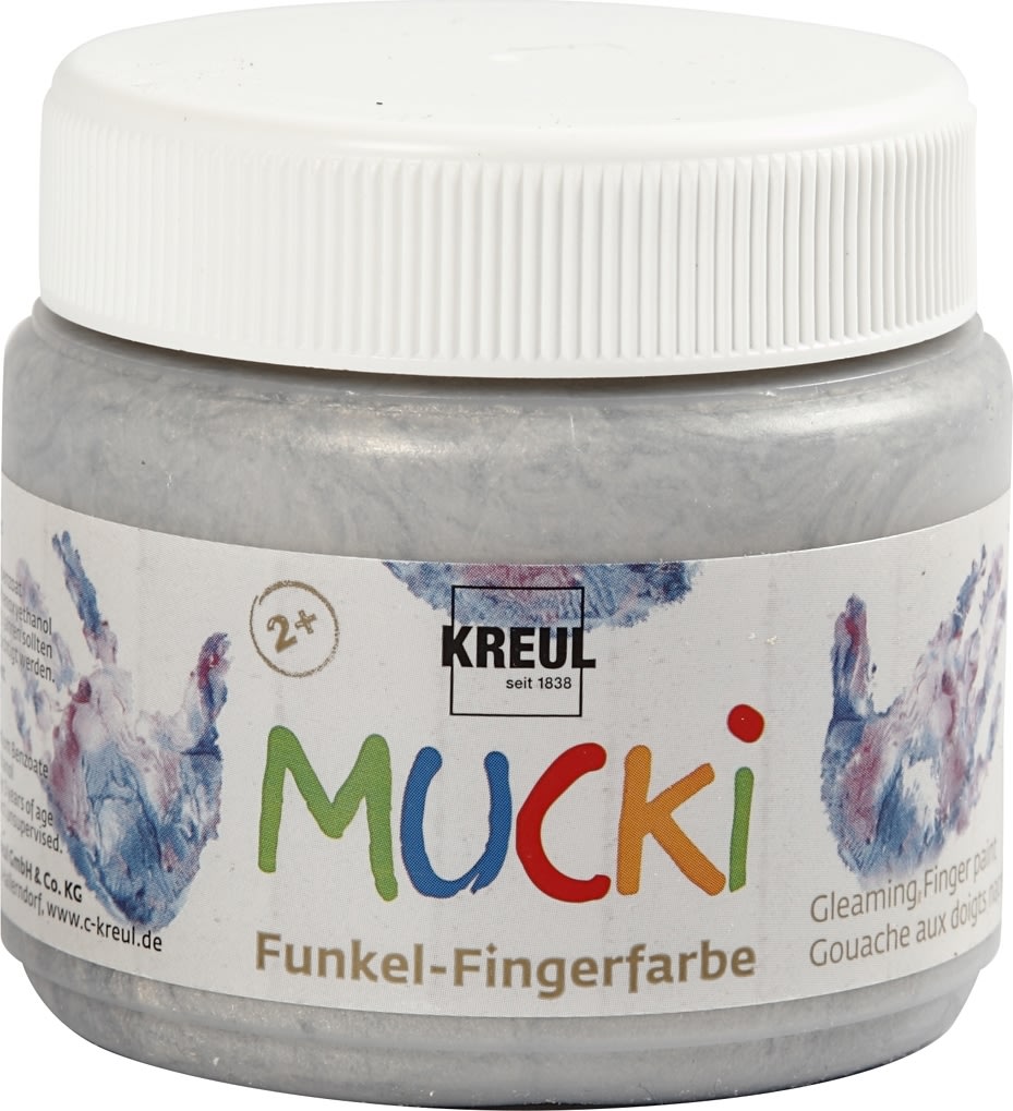 Mucki Fingermaling, 150 ml, metallic, sølv