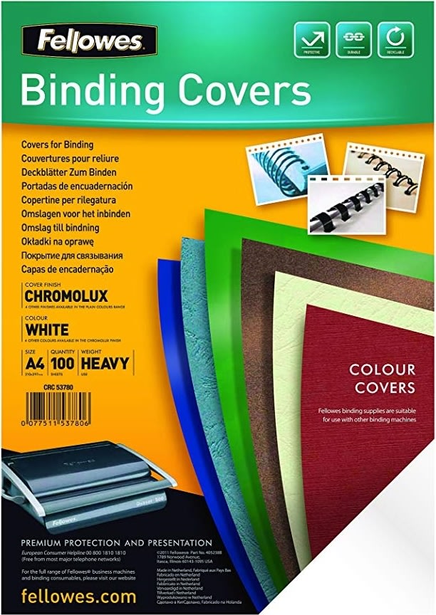Fellowes Binding Covers A4, hvid
